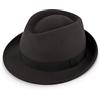 fiebig Cappello Miller Trilby in Lana | Cappello in Feltro con Nastro dello Stesso Colore | Fedora Made in Italy