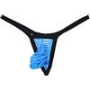 Drelaar G-trings sexy semi-trasparente intimo T-Back perizoma da uomo a righe, Blu, L