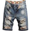 Tomwell Pantaloncini di Jeans da Uomo Pantaloni Corti Strappati con Buco Shorts Casual Estivo Ragazzo Pantaloncini in Denim Blu Spiaggia Bermuda Tasche Shorts