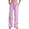 IQYU Pigiama da donna, lungo, in cotone, largo, pigiama, pantaloni da casa, a vita alta, pantaloni da notte, taglie grandi, pigiama Palazzo, Colore: rosa., M