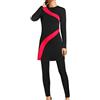 PINTUTU Costume da Bagno da Donna Musulmano, a Maniche Lunghe, Composto da 3 Pezzi Costumi da Bagno Donna Bikini Donna Mare Costume Costume da Bagno Intero Bikini