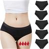 Anntry Mutande Assorbenti Mestruali =3-4 tamponi - Lavabile Riutilizzabile - Cotone - Periodico - Slip per Ciclo Mestruale - Mestruazioni - Donna Intimo Periodo mestruale