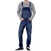 Generic Salopette da Uomo in Jeans - Lunghe Grandi Dimensioni, Vestibilità Normale, Larghi, Pantaloni da Lavoro, Cargo, ZZ-Blu Scuro, L