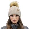 Vivisence Berretto Donna con Pompon Fodera in Pile Pompon in Pelliccia Sintetica 7019