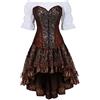 WLFFW Bustino Corsetto Gonna Camicetta Donna Corpetto Costume S Marrone