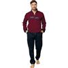 ALV by Alviero Martini Tuta Homewear Felpata con Zip, Pigiama Completo Uomo Disponibile in Vari Modelli E Taglie. (IT, Testo, M, Regular, Regular, ALF587 Bordeaux/Blu)