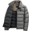 Generic Giacca invernale da uomo trapuntata, con colletto felpato e tasche con cerniera, Grigio, XL