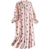 Generic Camicie da notte calde da donna - Camicia da notte con bottoni a maniche lunghe taglie forti con stampa per signore pigiama morbido abbigliamento per il tempo libero ampia casual con bottoni camicia