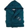 Cieffepi Home Collections SOLO MIO BASIC Accappatoio personalizzato unisex adulto con cappuccio in spugna di puro cotone (M, Ottanio)