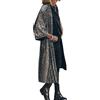 Generisch Donna Primavera Paillettes Cardigan Giacca Casual Maniche a 3/4 Cardigan Open Front Cardigan Lose Lungo Sottile Giacca Leggera Elegante, A argento., XL