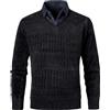 OlyljpinZ Uomo Scollo a V Casual Pullover Maniche Lunghe Maglia Pullover Lavorato a Maglia con Colletto di Camicia Maglioncino V-Collo Maglione Inverno Classico