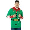 NOROZE, Maglione Natalizio da Uomo con Cappuccio, Design Elfo Hoho con Motivo Bastoncino Candy Cane 3D, Lavorato a Maglia, per Ragazzi, per Il Natale in Famiglia