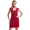 Selente Sweet Dreams Elegante Camicia da Notte Donna Taglie Forti, Borgogna Manica Corta, IT 52 (EU 46)
