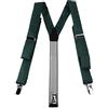 TigerTie - Bretelle sottili unisex a forma di Y, con 3 clip extra forti, tinta unita, bretelle in diversi colori a scelta, verde scuro, Taglia unica
