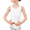 The Fancy Dress® Body da bambina in cotone elasticizzato, senza maniche, per la scuola, danza, danza, ginnastica, età 3-13 anni, bianco, 7-8 Years