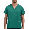JONATHAN UNIFORM Casacca Medica Casacca Sanitaria Uomo Divisa OSS - 3 Tasche - Manica Corta - Camicia Medico per Infermiere Dentista Clinica (Green, S)