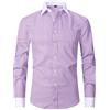 ATOFY - Camicia da uomo con polsino francese, vestibilità regolare, camicia formale da lavoro, a maniche lunghe, gemelli casuali, M
