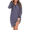 Nieery Camicia Notte Manica Lunga Donna Cotone Bottoni e Scollo a V