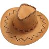Ianulus Cappello da Cowboy in Pelle A Tesa Larga, Cappelli Western da Cowgirl per Bambini e Adulti, Cosplay All'aperto