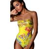 Ready4Dance TETI Costume da Bagno da Donna con Fascia di Paillettes a Coppe e Stampa