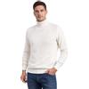 Marenza Maglia Collo Alto Uomo Misto Cashmere Made in Italy Maglione Dolcevita Manica Lunga Cachemire Doppio Filo Autunno Inverno Pullover Nero Beige Bianco Grigio Ragazzo Polo Invernale (Bianco, L)