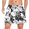 Niigeu Cane Bulldog Francese Bianco Nero Costume da Uomo Bagno Pantaloncini da Surfe Costumi Spiaggia Calzoncini