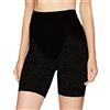 Leo Corsetteria Panciera Guaina Donna Boxer gambalunga Contenitiva Effetto Modellante Forte. 32b Taglia 3 Nero Taglia 3