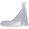 GRACEART - Mantello con cappuccio da sposa in tulle per donna, con lungo strascico posteriore brillante, abito da elfo, bianco, Taglia unica