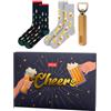 soxo Regali Birra Divertenti - Calze Uomo & Bicchiere Per Beer Amanti 40-45 | Socks Colorati Originali, Idee Compleanno Ragazzo, Apribottiglie Pratico Integrato, Regalo Pronto Da Offrire