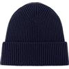 CLASSE77 Berretto in Maglia al 100% in Lana con Risvolto - Cappello a Coste 1X1 - Made in Italy - Prodotto Artigianale - Uomo/Donna (Blu Scuro)