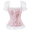 WLFFW Corsetto con Le Maniche Corpetto Bustino Donna Elegante XL Rosa