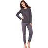 Selente Moonline Pigiama Donna Lungo/Corto Trendy in soffice Cotone. Disponibile in Diversi Modelli. (S (38/40), Antracite Fantasia)