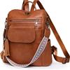 SUCIKORIO Pelle Zaino Elegante, Borsa Zainetto da Viaggio Antifurto Impermeabile Daypack Moderno Borsa Zainetto Lavoro Cuoio Tasche Multiple per Viaggio, Lavoro, Scuola