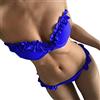 Qiribati Costumi da Bagno da Donna in Due Pezzi Costumi da Bagno Bikini A Fascia Costumi da Bagno per Donna Costume da Bagno Imbottito Floreale (Blu,S)