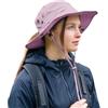 TOP-EX Cappello da sole da donna a tesa larga, protezione UPF 50, protezione UV, impermeabile, cappello safari, pieghevole, per passeggiate, pesca, con foro per coda di cavallo, rosso rose, M/L