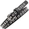 DKJAHSEK Cintura Borchie Cintura da donna con fibbia in metallo punk, regolabile, con occhiello, sottile, in pelle, for jeans, con foro in vita, stile gotico(Black)