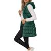 Achimlt Piumino Smanicato Donna Cappotto Invernale, Lungo Imbottito Piumino Donna con Zip Frontale e Tasche Funzionali, Caldo Giubbotto Senza Maniche Gilet per Autunno Inverno (Verde, XL)
