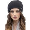 Vivisence Invernale Cappello Classico da Donna in Morbido E Caldo Filato di Lana con Fodera Interna Tre Pieghe sul Retro per Una vestibilità Perfetta, Nero,Taglia Unica