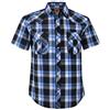Coevals Club Camicia da uomo casual con bottoni a pressione, tinta unita, vestibilità normale, a maniche corte, facile da stirare, per il tempo libero, 19# blu nero a quadretti, L