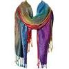 GFM® Sciarpa in stile pashmina arcobaleno setoso in paisley o floreale (NEOPASH-A), .Pais-39-bh-paisley Grigio, 90