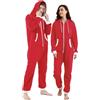Dodheah Pigiama Adulto Nero Salopette Onesie Pigiama Natale Famiglia Tuta Invernale Zip Coordinati Cappuccio Donna Uomo