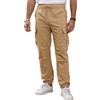 TMEOG Pantaloni Cargo da Uomo Elasticizzati in Vita Multitasche con Elastico alla Caviglia Adatto per Jogging Fitness e Viaggi