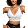 SHEKINI Reggiseno Donna in Pizzo Senza Ferretto Reggiseni con Imbottito Brassiere Top a Triangolo Halter Bralette Scollatura Profonda