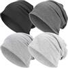 EINSKEY Berretto morbido leggero per uomo e donna, oversize sottile, in cotone, con teschio, berretto chemio, cappello da notte per tutte le stagioni, 4 confezioni (Multicolore Q), taglia unica