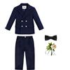 GUOCU Bambini Completo Formale 4/5/6 Pezzi Gentiluomo Tuta Matrimonio Smoking Suit Abiti da Battesimo para Bambino,Tinta Unita Elegante Abito da Cerimonia Ragazzo Blazer Doppiopetto e Pantaloni