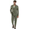 Giosal Abito Uomo Lino Elegante Sartoriale Giacca Doppiopetto Pantalone Classico Tinta Unita Vari Colori (IT, Numero, 44, Regular, Regular, Verde)