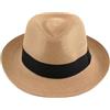 Carnavalife Cappello Panama Unisex Cappello Estivo Cappello da Spiaggia Fedora per Uomini Donne Cappello di Paglia Cappello Panama Avvolgibili, marrone, 57