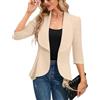 Clearlove Blazer da donna elegante con maniche a 3/4, vestibilità aderente, giacca primaverile, arancione, XL