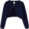 Yimutian Cardigan Bambina Cerimonia Manica Lunga Bolero Cardigan Corto in Maglia Tinta Unita Abito per Feste, per la Comunione, per Il Battesimo Blu Zaffiro 120