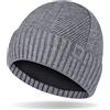 HASAGEI Berretto da Uomo e Donna, Termico, Lavorato a Maglia, con Fodera in Pile, Berretto Invernale Moderno, Morbido ed Elastico, per Lo Shopping, la Corsa, Lo Sci (Grigio)